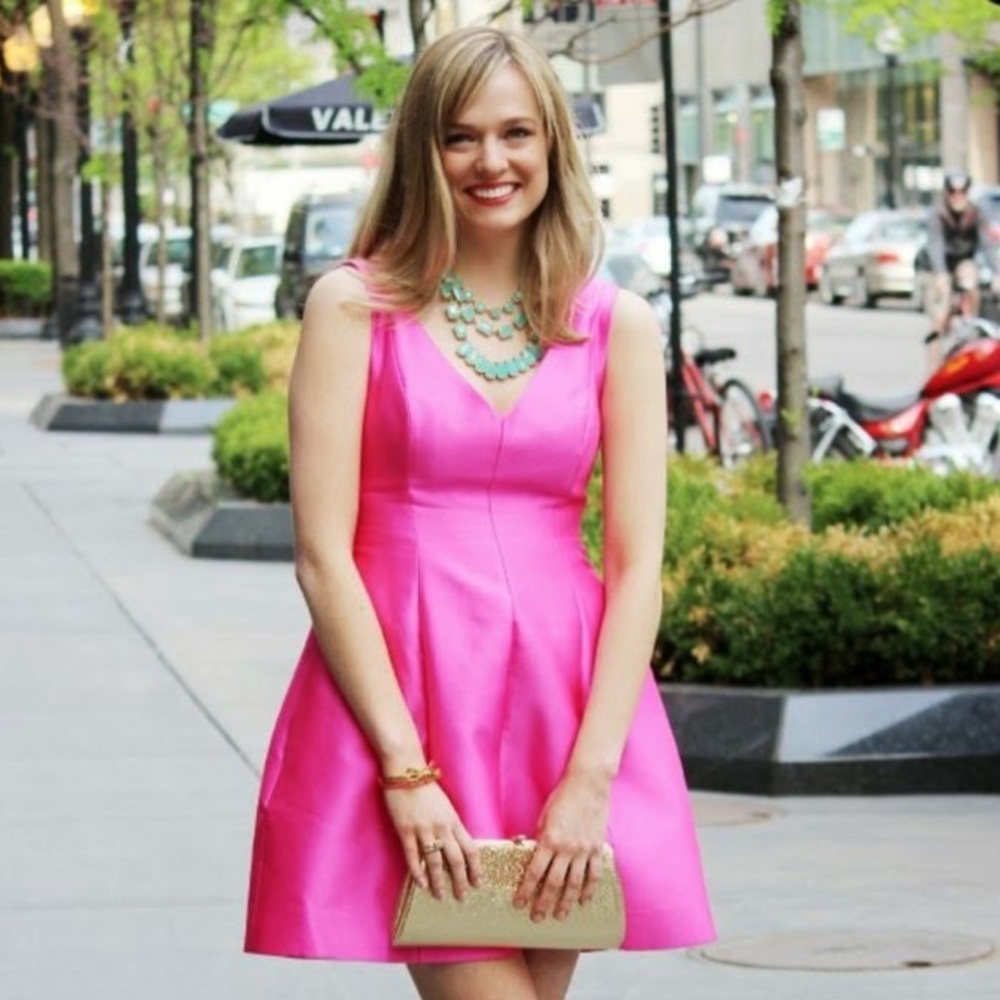 Kate Spade Pink Silk Blend Cocktail Party Dress